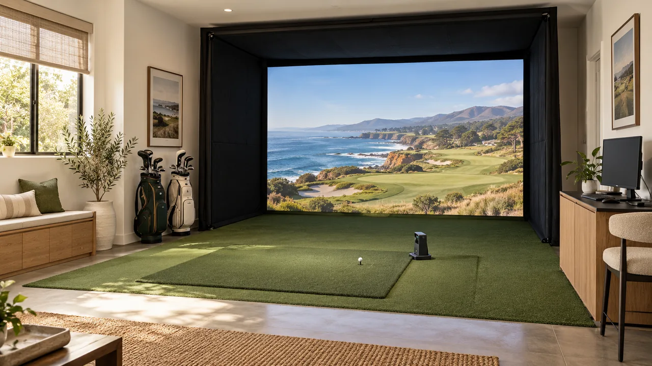 Illustrative The Club home golf simulator concept