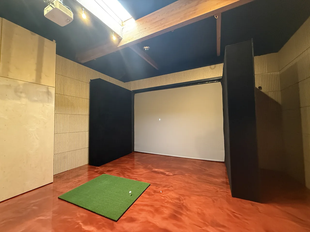 Company transforming enclosure open, revealing its golf bay